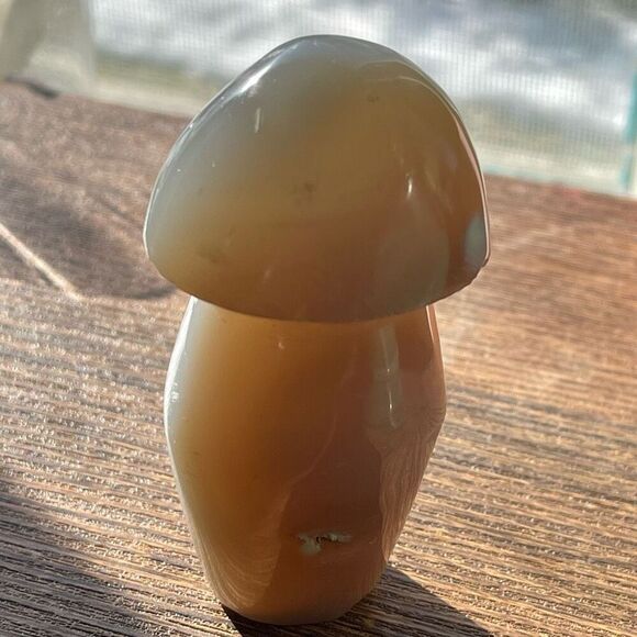 Orca agate mushroom carving crystal druzy b grey gray cream tan white - Picture 3 of 8